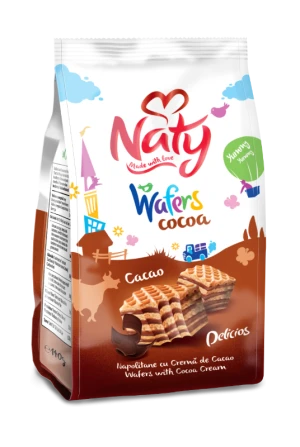 Naty kakaós ízű krémmel (72,5%) töltött ostya - Scandic Royal Kft.