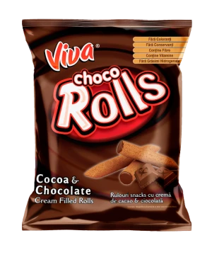 Viva kakaós-csokoládés krémmel töltött extrudált gabonarudacska - Scandic Royal Kft.